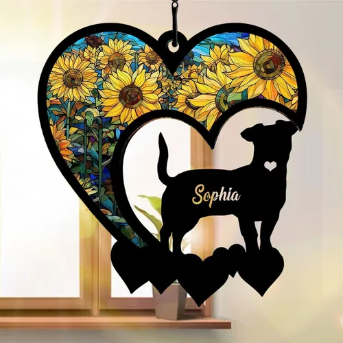 Miniatura 3 de NAZENTI Atrapasoles personalizado de sabueso afgano, adorno conmemorativo personalizado para la pérdida de mascotas, regalo de condolencia