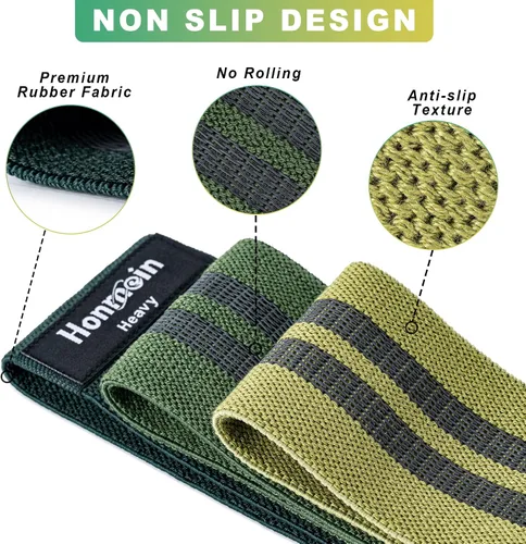 Miniatura 3 de Honmein Bandas de Resistencia para Entrenamiento, Juego de Bandas de Ejercicio de 3 Niveles para Mujeres y Hombres, Bandas de Caderas, Piernas
