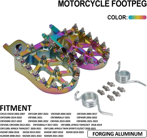 Miniatura 2 de JFG RACING Estriberas para Moto de Cross Estriberas de Motocicleta Pedales de Apoyo CNC Para CRF150R 07-23 CRF250R 04-23 CRF450R 02-23 CRF250L 12-21
