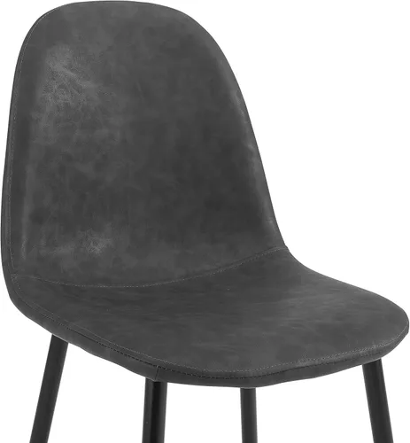 Miniatura 9 de Crosley Furniture Weston - Juego de 2 taburetes de bar tapizados con altura de mostrador, color marrón desgastado/negro mate