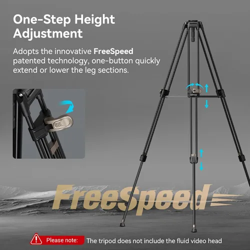 Miniatura 2 de SMALLRIG AD-80 FreeBlazer Trípode de aluminio resistente de aleación, trípode de video de 71 pulgadas con adaptador de cuenco de 75mm, ajuste
