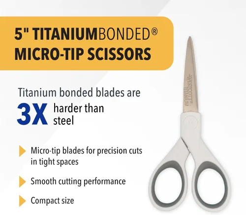 Miniatura 2 de Westcott - Tijeras de 13 cm con hojas de titanio para manualidades, costura y mucho más.