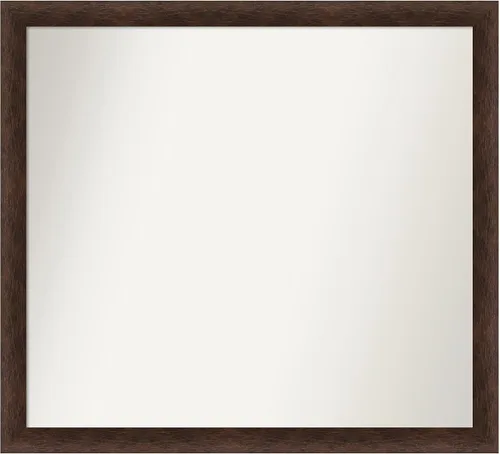 Miniatura 206 de Amanti Art Espejo de pared personalizado no biselado (24 x 27 pulgadas), marco estrecho de nogal chipre - varios tamaños personalizados - Espejo