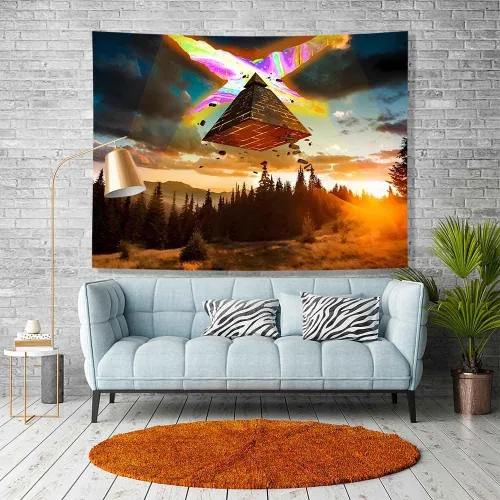 Miniatura 6 de Ine Ive Tapiz de naturaleza del bosque, Gravity Falls Tapiz de dibujos animados 40x30 pulgadas Fantasía Naturaleza Paisaje Decoración de pared
