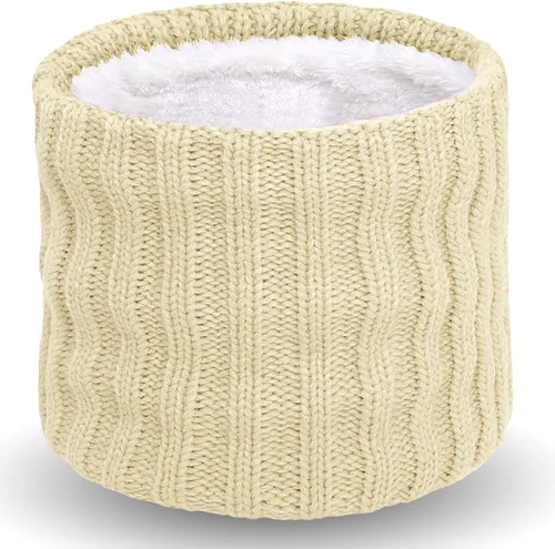 Wandx Polaina de forro polar para niños y niñas, para invierno, para clima frío, cubierta facial de punto de rayas anchas para niños y niñas