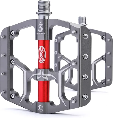 Pedales de bicicleta de carretera/montaña – 3 rodamientos de 9/16 pulgadas de aleación de aluminio – Pedal de bicicleta de montaña con clavos