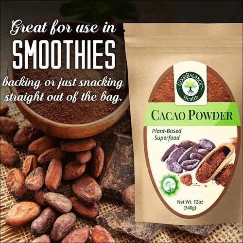 Miniatura 6 de Good Balance Health - Cacao en polvo orgánico Cacao en polvo crudo sin azúcar para hornear, batidos y chocolate caliente Superalimento a base