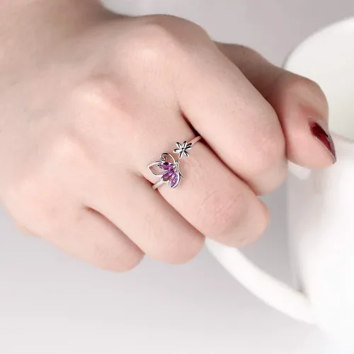 Miniatura 5 de Aurora Tears Butterfly Jewelry,Women 925 Sterling Silver Butterflies Birthstone Pendant NecklaceEarringsRings Wedding Gift