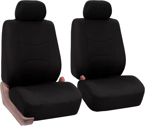 Miniatura 23 de FH Group - Juego de fundas de asientos para automóvil, de tela beige, para SUV, sedán y camioneta, para asientos de respaldo bajo con reposacabezas