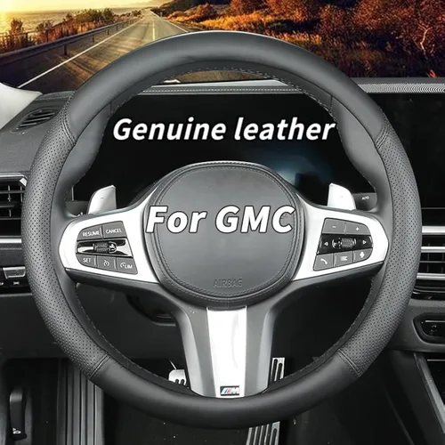 Miniatura 9 de Funda para Volante de Porsche a Medida, Funda de Volante de Cuero Genuino, Antideslizante, Transpirable, para Accesorios Porsche (Negro