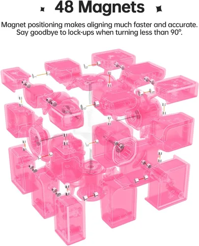 Miniatura 2 de GAN MirrorM - Cubo magnético con recubrimiento UV, 3x3x3, 48 imanes con purpurina y destellos, cubo de velocidad de espejo, rompecabezas, juguetes