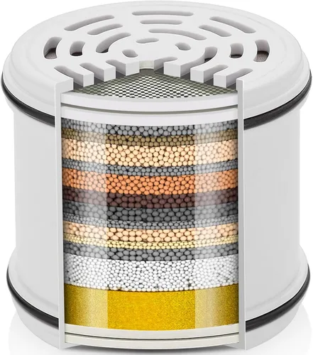 Cobbe 1 paquete de filtros de repuesto para cabezales de ducha fijos, filtros suavizantes de agua para agua dura, elimina el cloro, reduce la