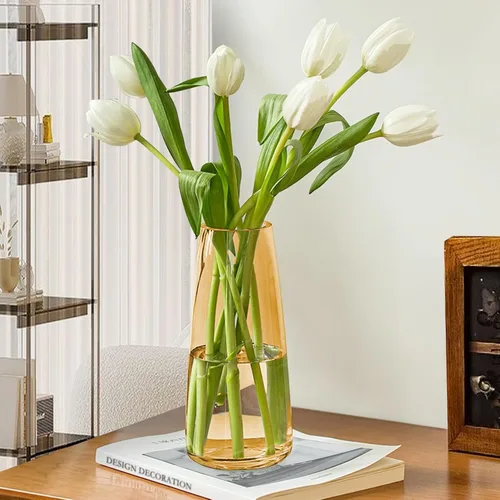 Miniatura 3 de Aoderun - Jarrón de vidrio para flores, jarrones modernos, decoración del hogar, jarrón único para ramos de flores de 22 cm, jarrón para centro