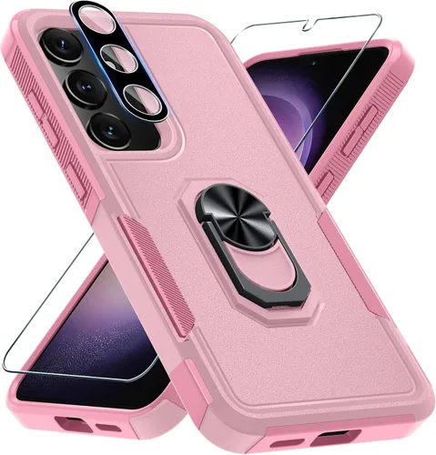 Miniatura 16 de Compatible con Samsung Galaxy S24/S25 Funda con Protector de Pantalla de Vidrio Templado, Resistente a Prueba de Golpes de Servicio Pesado Funda