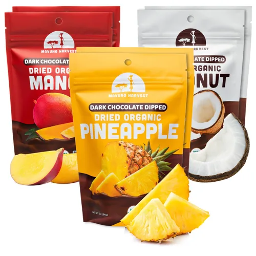 Miniatura 6 de Mavuno Harvest Coco Orgánico Cubierto de Chocolate - Coco Seco Orgánico Sumergido en Chocolate Negro - Sin OMG, Sin Conservantes, Comercio Justo