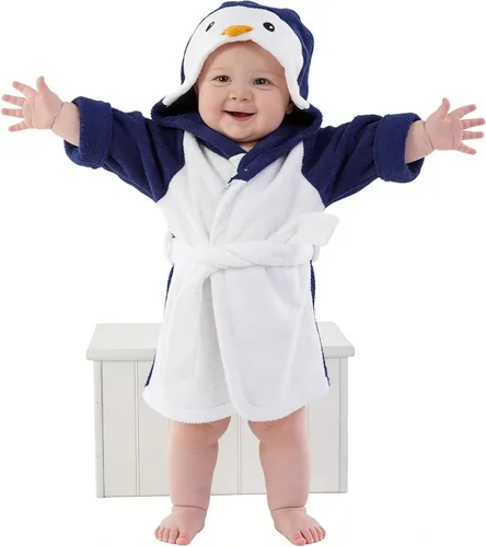 Miniatura 9 de Albornoz de bebé con capucha toallas unisex para niños toalla de baño para niños Terry ultra absorbente mantas duraderas