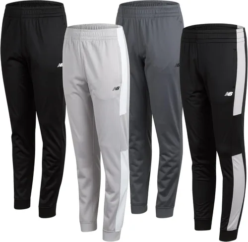 New Balance Pantalones deportivos para niños paquete de 4 pantalones deportivos de tricot activos niños pequeñosniños grandes