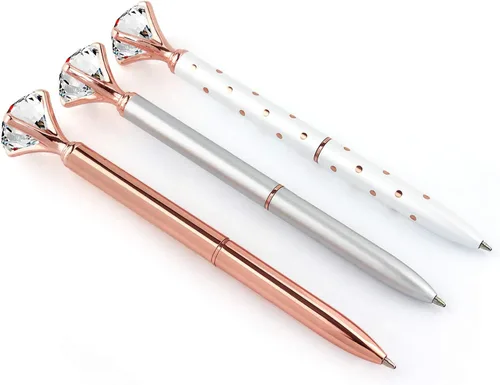 Miniatura 2 de NNY 3 bolígrafos de metal con diamantes de cristal, bolígrafos de lujo, regalos para mujeres y niñas, Navidad, cumpleaños, escuela, oficina, incluye