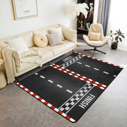 Miniatura 52 de Alfombra de Juego de Autos de Carreras para Niños, Alfombras de Juego para Niños, Alfombra de Sala de Juegos para Niños con Respaldo de Goma