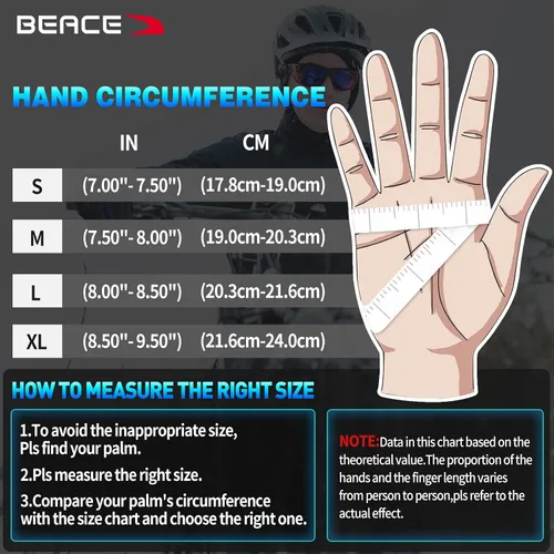 Miniatura 6 de BEACE Guantes de ciclismo para hombres y mujeres, guantes de ciclismo de montaña con pantalla táctil y palma de silicona antideslizante, guantes
