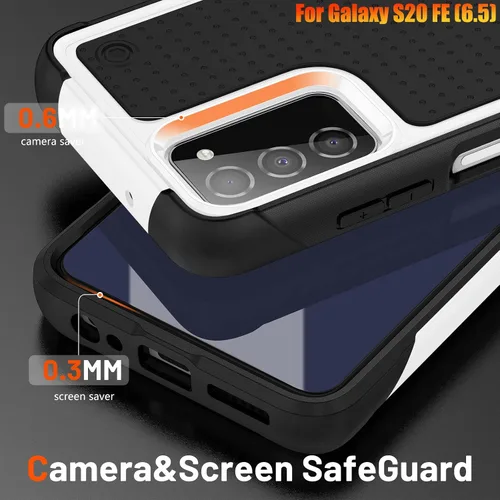 Miniatura 4 de Funda resistente para Samsung Galaxy S20 FE (5G) de 6.5 pulgadas, 4 esquinas con bolsas de aire [protección contra caídas de 12 pies], agarre
