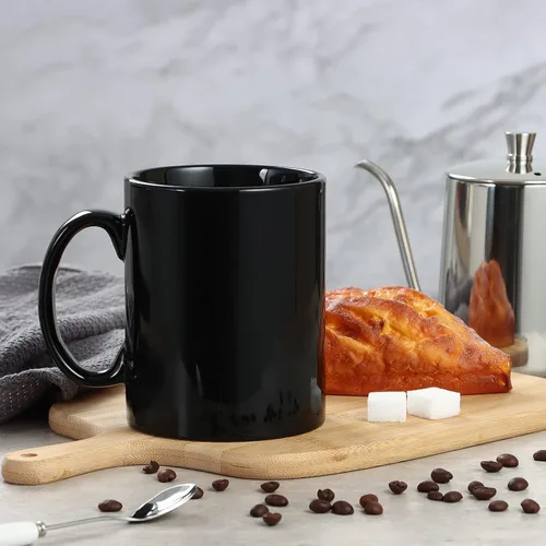 Miniatura 4 de harebe Taza de Café Extra Grande de 22 OZ, Taza de Té Gigante de Cerámica Lisa Boss, Gran Capacidad y Asa para Papá Hombres, Negro