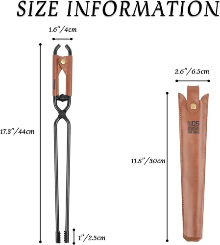 Miniatura 2 de OMUKY Pinzas para chimenea, pinzas de garra de tronco con cubierta de mango de piel sintética, herramienta de abrazadera para interior y exterior