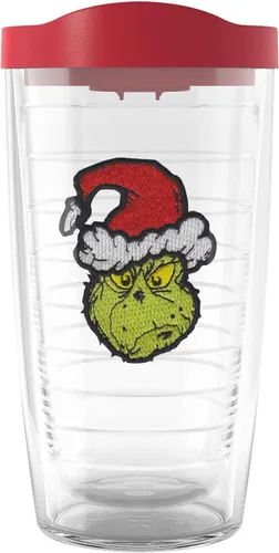 Tervis Dr. Seuss - Grinch Grinchy Claus hecho en Estados Unidos Vaso aislado de doble pared para viajes mantiene las bebidas frías y calientes, 16