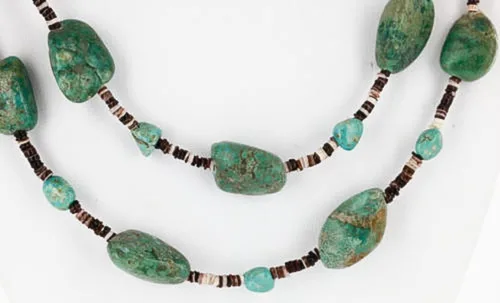 Miniatura 3 de $200Tag Certificado de 2 hebras de plata Navajo Turquesa Nativo Collar 371068530011 Hecho por Loma Siiva, Metal Piedra, turquesa estabilizada
