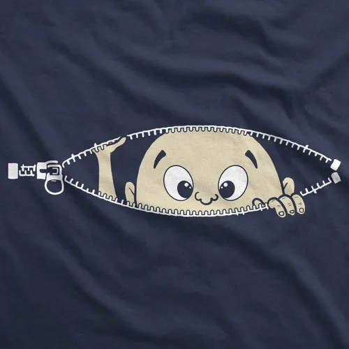 Miniatura 24 de Remera para futura mamá, con diseño simpático de bebé asomándose. Remera simpática para futura mamá.