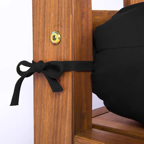 Miniatura 6 de Cojines de banco de repuesto suaves y gruesos con lazos, cojín para silla colgante, cojín de sofá tatami para suelo, almohadilla de banco Negro
