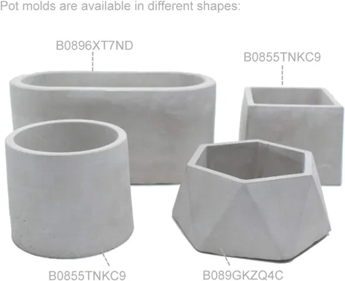 Miniatura 5 de Moldes de silicona para maceta de hormigón, para plantas suculentas, base incluida, hazlo tú mismo