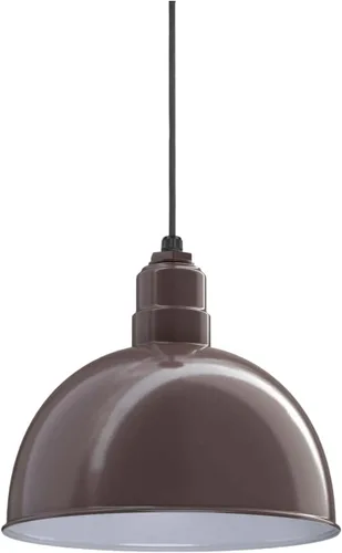 Miniatura 37 de Steel Lighting Co. Colgante de cuenco rosa Lámpara montada en el techo Cúpula de 15 pulgadas vástago de 12 pulgadas Estilo granero de acero