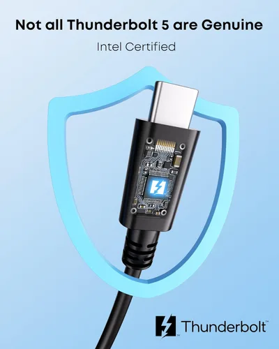 Miniatura 7 de Cable Thunderbolt 5, cable USB C de 3.3 pies con certificación Intel, carga rápida de 240 W, ancho de banda de hasta 120 Gbps, pantallas de 16K/8K