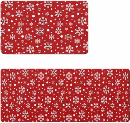 Tapete de baño de copos de nieve de Navidad para bañera, antideslizante, de secado rápido y absorbente, tierra de diatomeas, fregadero, dormitorio,