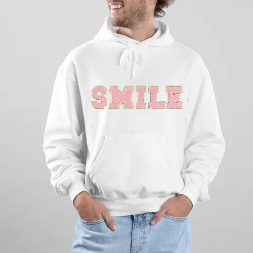 Miniatura 5 de MECCANIXITY 4 parches de letras de felpilla termo-adhesivas con letras del alfabeto blanco, talla M, 3 pulgadas de altura para ropa, zapatos