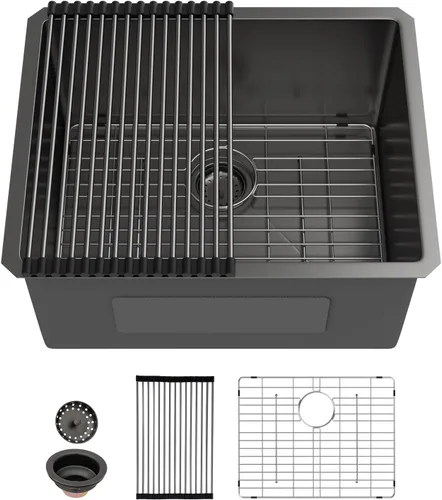 Miniatura 20 de Sarlai - Fregadero de cocina, de 30 x 18 pulgadas, empotrado, simple, de acero inoxidable calibre 16