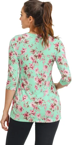 Miniatura 80 de LaClef - Blusa de maternidad para mujer, cuello redondo, manga 3/4, plisada al frente, estilo peplum