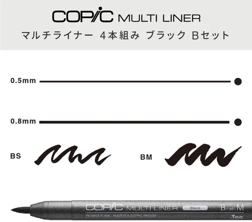 Miniatura 2 de Marcadores Copic MLBBROAD Multiliner Broad Tinta a Base de Pigmentos, Juego de 4 Piezas