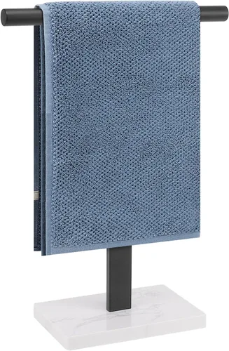 Toallero de mano, soporte de toalla en forma de T para baño, barra de toallero de mano para aparador de cocina, acero inoxidable 304, base de mármol