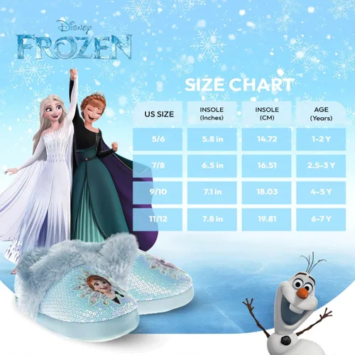 Miniatura 6 de Disney Frozen Elsa and Anna - Pantuflas de felpa para niñas, antideslizantes, cómodas, esponjosas, ligeras, cálidas, suaves, para interiores y niñas