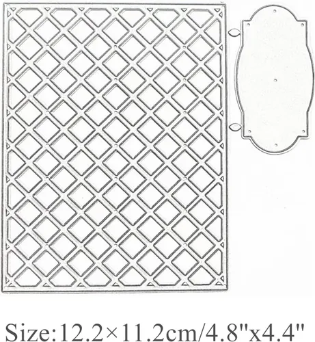 Miniatura 2 de hinana Plantillas troqueladas de metal rectangulares, marco de encaje de red, plantillas cortadas para manualidades, álbumes de recortes, álbumes