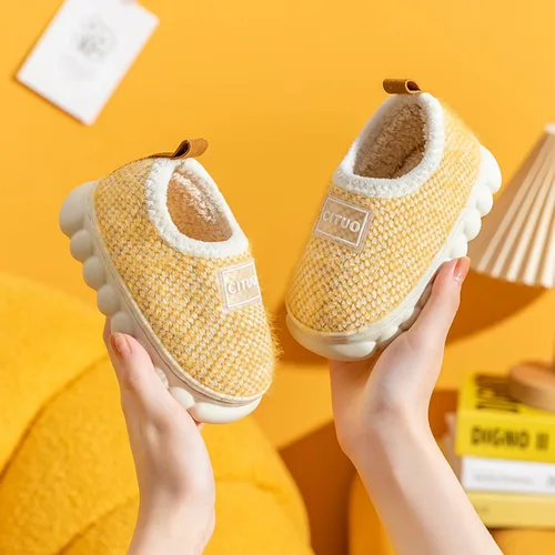 Miniatura 3 de WILLFUN Pantuflas de forro polar unisex para niños y niñas, zapatos cálidos de invierno para interiores y exteriores para niños pequeños