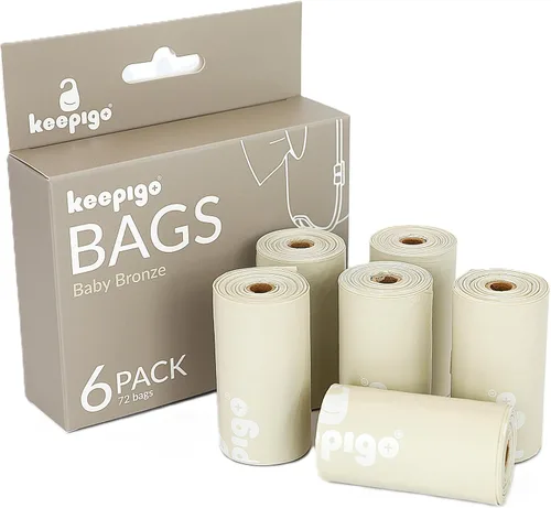 Miniatura 7 de Bolsas de pañales desechables compostables 6 rollos, 72 bolsas a prueba de fugas, XL biodegradables Bolsas de basura ecológicas para el hogar