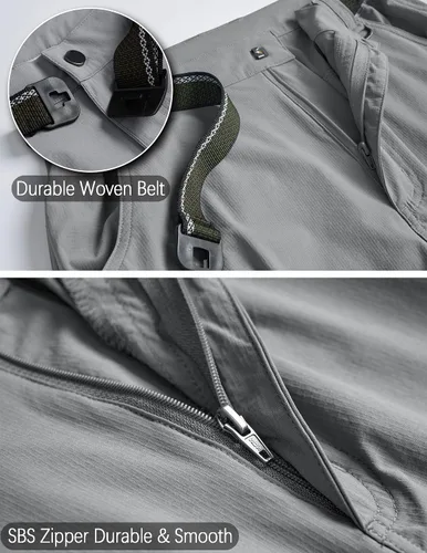 Miniatura 3 de Pantalones de senderismo para hombre, ligeros, resistentes al agua, de secado rápido, pesca, viajes, campamento, al aire libre, transpirables
