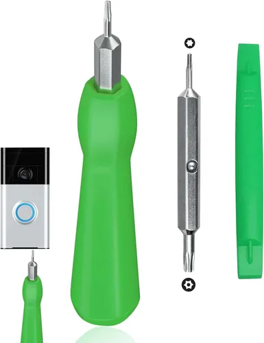 Juego de puntas de destornillador de video para acceso a batería y wifi - Compatible con todos los modelos de timbre de video (verde)