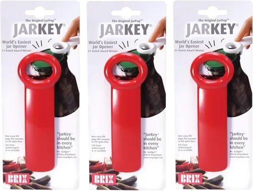 Miniatura 6 de Brix JarKey - Abridor de llaves original para frascos, paquete de 2, color rojo