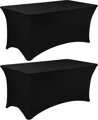 Miniatura 16 de Paquete de 2 manteles rectangulares de elastano de 6 pies, lavables, resistentes a las arrugas, para mesas plegables, bodas, fiestas, cumpleaños