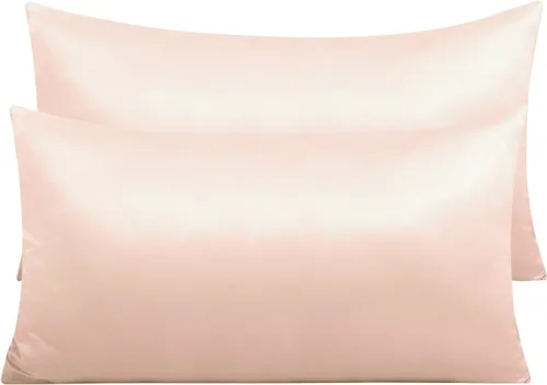 Miniatura 33 de NTBAY - Fundas de almohada de satén con cremallera, súper suaves y lujosas fundas de almohada Negro