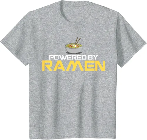 Miniatura 36 de Camiseta de fideos de anime japoneses Powered By Ramen, Negro, S